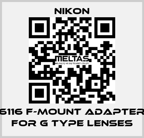 6116 F-MOUNT ADAPTER FOR G TYPE LENSES Nikon