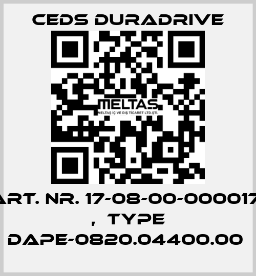 Art. Nr. 17-08-00-000017  ,  type DAPE-0820.04400.00  Ceds Duradrive