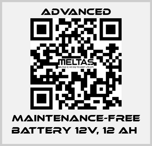 Maintenance-Free Battery 12V, 12 Ah  Advanced