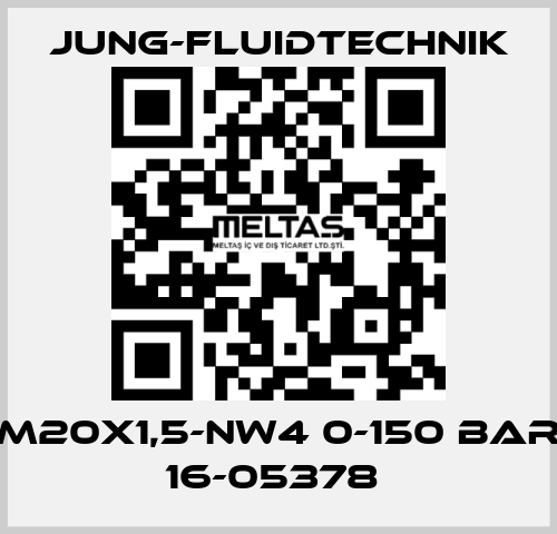 M20X1,5-NW4 0-150 BAR 16-05378  JUNG-FLUIDTECHNIK