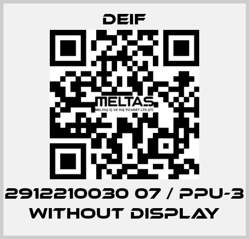 2912210030 07 / PPU-3 without display Deif