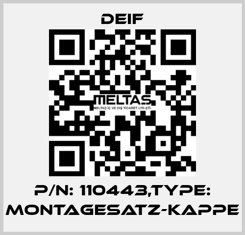 P/N: 110443,Type: MONTAGESATZ-KAPPE Deif