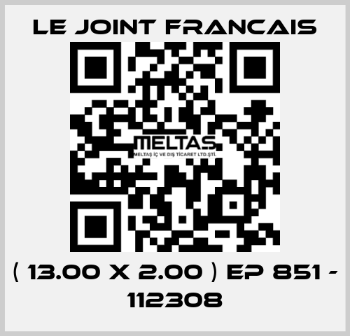 ( 13.00 X 2.00 ) EP 851 - 112308 LE JOINT FRANCAIS