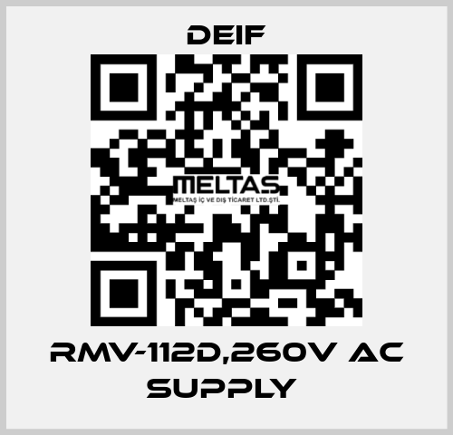 RMV-112D,260V AC SUPPLY  Deif