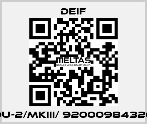 DU-2/MKIII/ 92000984320 Deif