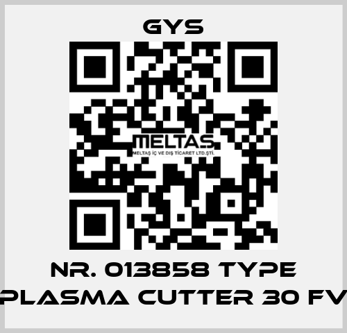 Nr. 013858 Type PLASMA CUTTER 30 FV GYS