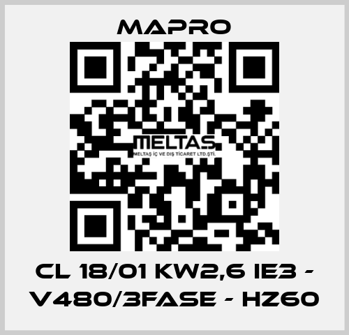 CL 18/01 kW2,6 IE3 - V480/3fase - Hz60 Mapro