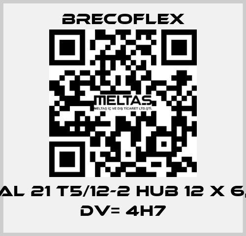 Al 21 T5/12-2 HUB 12 X 6, dv= 4H7 Brecoflex