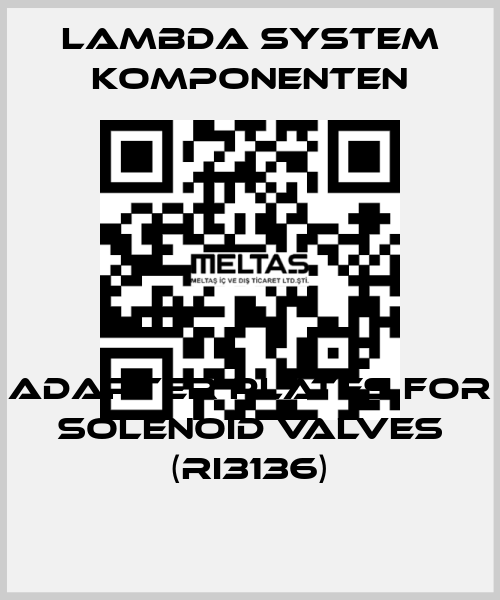 Adapter plates for solenoid valves (RI3136) LAMBDA SYSTEM KOMPONENTEN