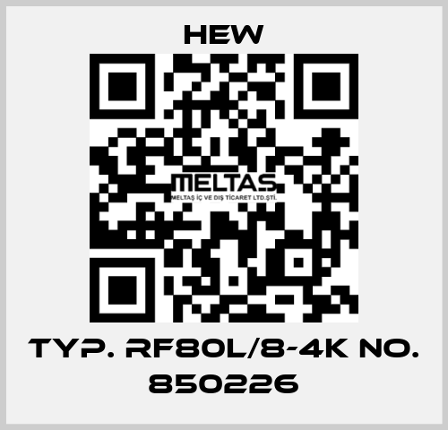 Typ. RF80L/8-4K No. 850226 HEW