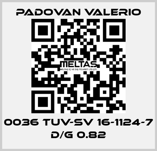 0036 TUV-SV 16-1124-7 D/G 0.82 PADOVAN VALERIO