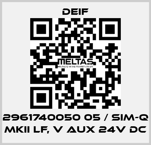 2961740050 05 / SIM-Q MKII LF, V aux 24V DC Deif