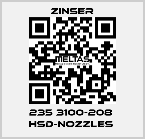 235 3100-208  HSD-nozzles  Zinser