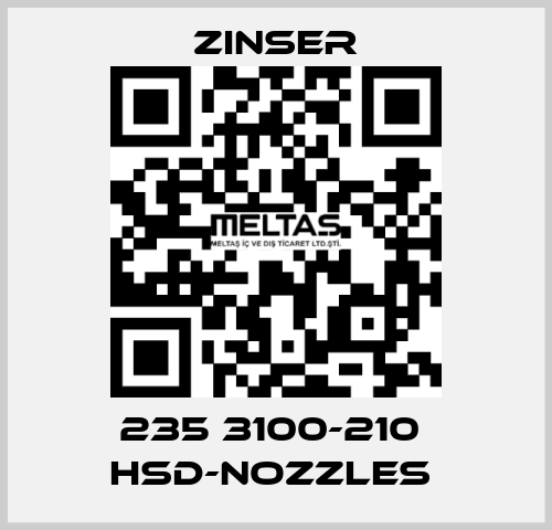 235 3100-210  HSD-nozzles  Zinser