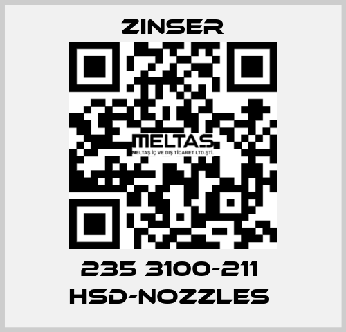 235 3100-211  HSD-nozzles  Zinser