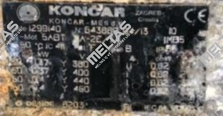 M 5ABT 71A-2E/T4 B5 Y400/440V 0.37/0.4KW 50/60HZ Koncar