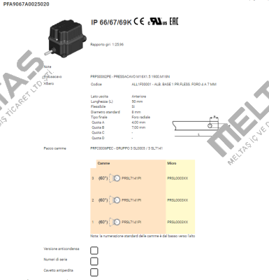 PFA9067A0025020 Ter Tecno Elettrica Ravasi