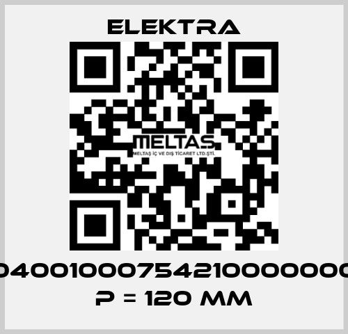 04001000754210000000 P = 120 mm ELEKTRA