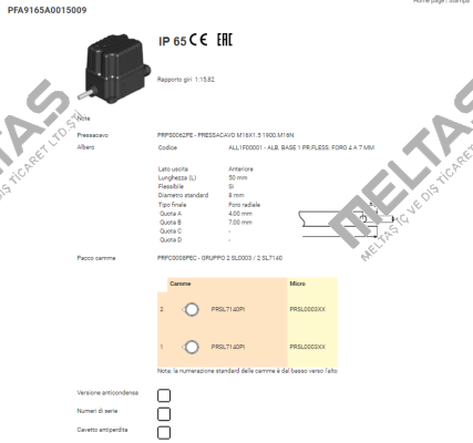 PFA9165A0015009 Ter Tecno Elettrica Ravasi