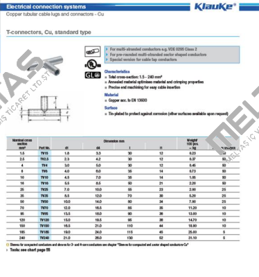 TV70 (pack 1x10) Klauke