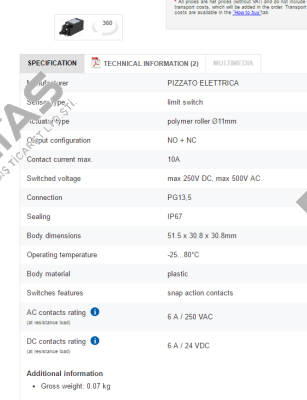 FR 515 Pizzato Elettrica