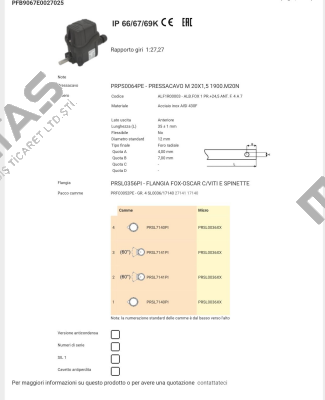 PFB9067E0027025 Ter Tecno Elettrica Ravasi