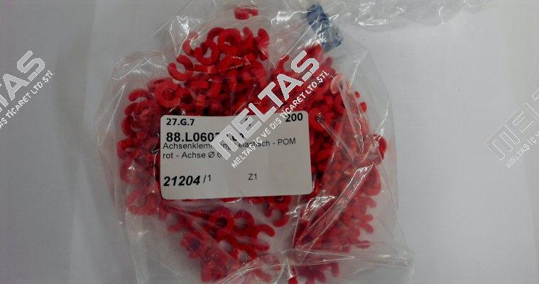 Axle fixing ring elastic - POM red - axle Ø 6 Verpas