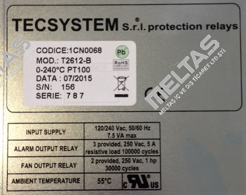 P/N: 1CN0068, Type: T2612B Tecsystem