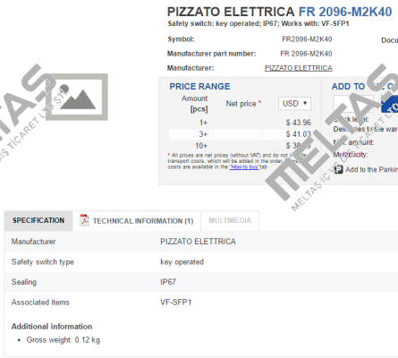 FR 2096  Pizzato Elettrica