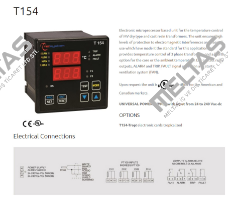 T154 obsolete/replaced by P/N: 1CN0155 Type: T154 ED 16  Tecsystem