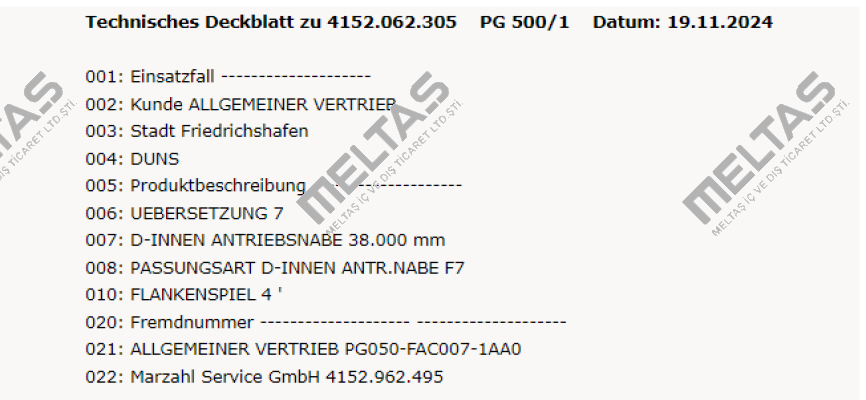 4152.062.305:000 / PG 500/1 ZF Friedrichshafen