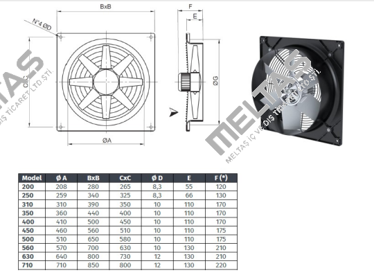 Axial fan VN-Wall ER 404 T - 0.18 kW  ELEKTROVENT