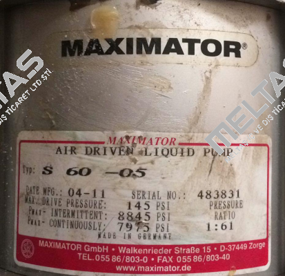 S60 / 3130.0199 Maximator