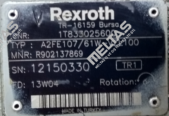 P/N: R902137869 Type: A2FE107/61W-VZL100  Rexroth