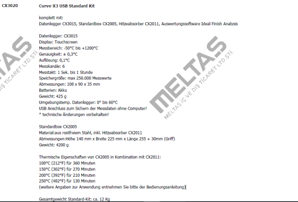 Curve-X3 USB Standard Kit ( CX3020) TQC