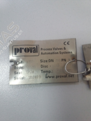 Type: V705  Serial:1303160 B DN350  Proval