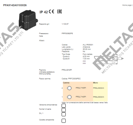 PFA9142A0103026  Ter Tecno Elettrica Ravasi