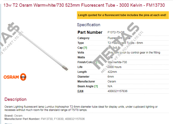 F13T2-73-OS obsolete Osram