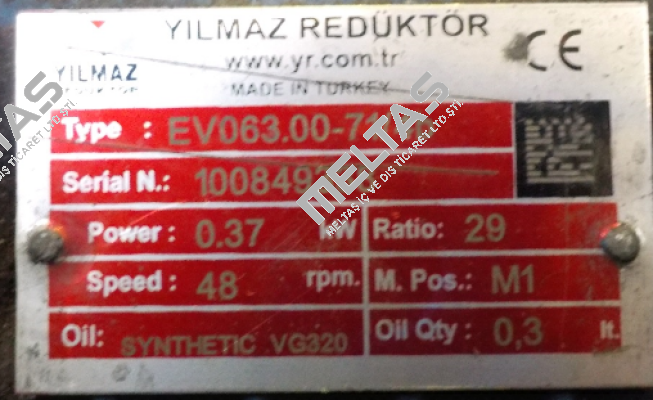 EV063.00-71M/4C  Yılmaz Redüktör