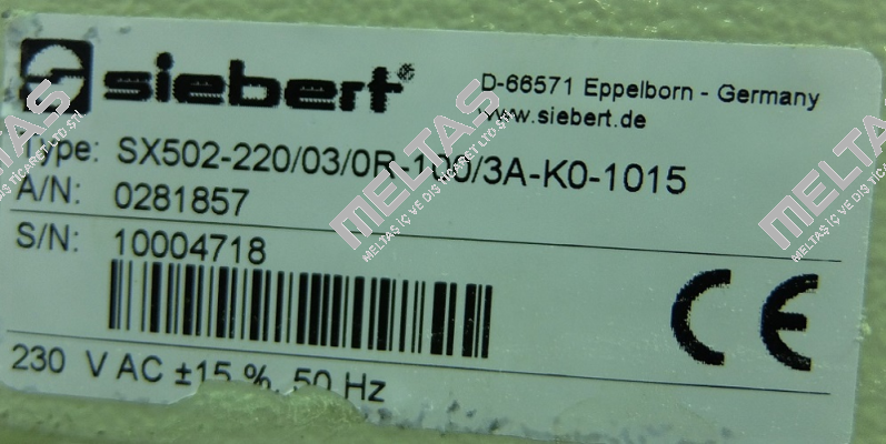 SX502-220/03/0R-100/3A-K0-1015  Siebert