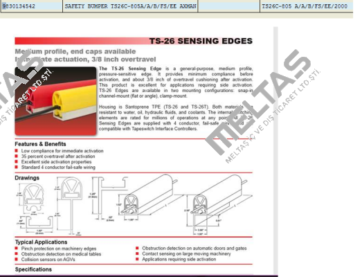  TS26C/0805/3  Tapeswitch