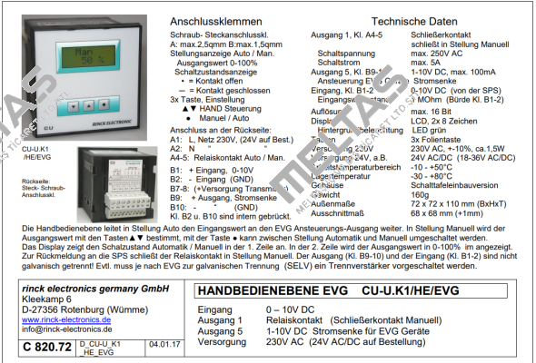 CU-U.K1/HE/EVG  Rinck Electronic