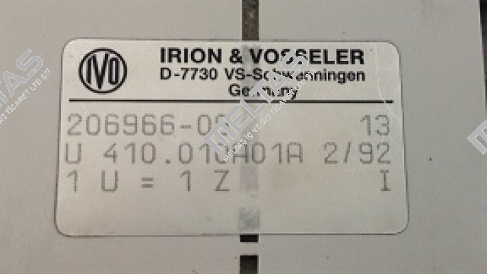 U 410.010A01A  Irion-Vosseler