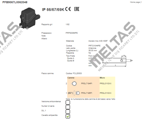 PFB9067L0062048 Ter Tecno Elettrica Ravasi