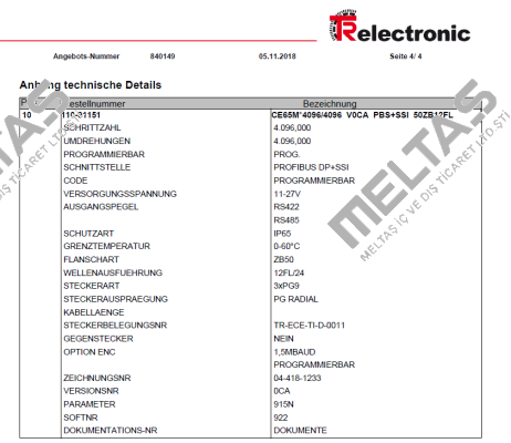 110-01151 TR Electronic