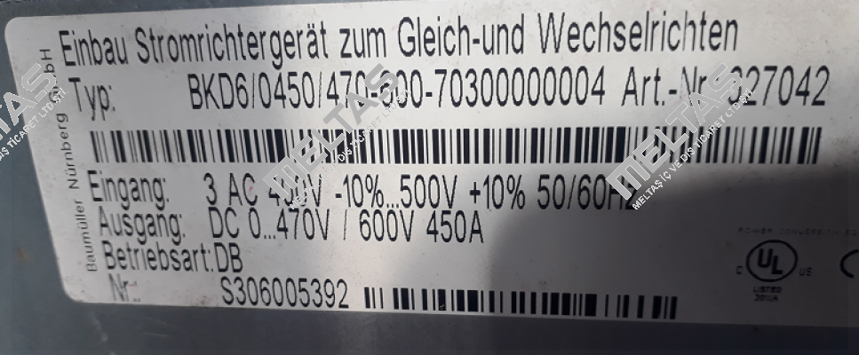 BKD 6/0450/470-600-70303000104-3.18 Baumüller