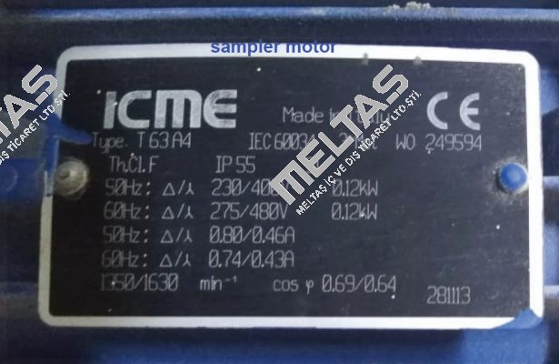 Type: T63A4 IEC60034 Icme Motor