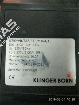 K700/VB/TAZ/ST3/KA3/M16,0A/KL Klinger Born