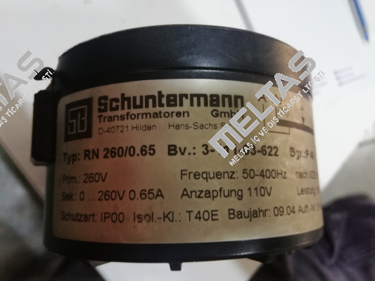 Type: RN 260/0.65 Schuntermann Transformatoren