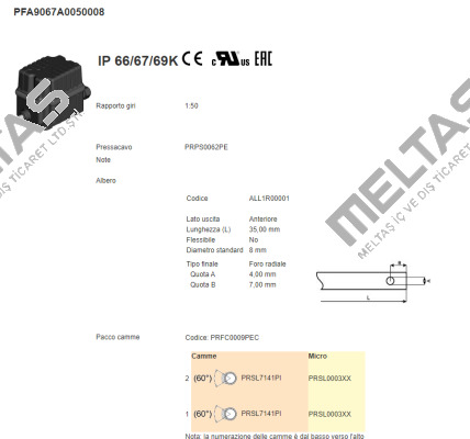 PFA9067A0050008 Ter Tecno Elettrica Ravasi